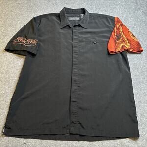 Vintage Marc Buchanan Pelle Pelle Black Short Sleeve Pictorial Y2K Shirt Sz XL